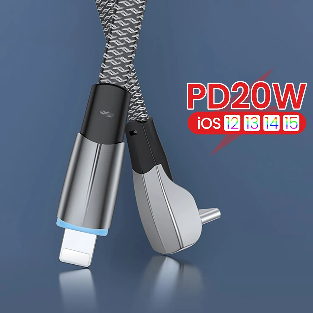 

Кабель PD20W с USB C на 8-Pin для iPhone 14, 13, 12, 11 Pro Max, кабель для быстрой зарядки, плоский USB-кабель для передачи данных, шнур для зарядного устройства, 2 м