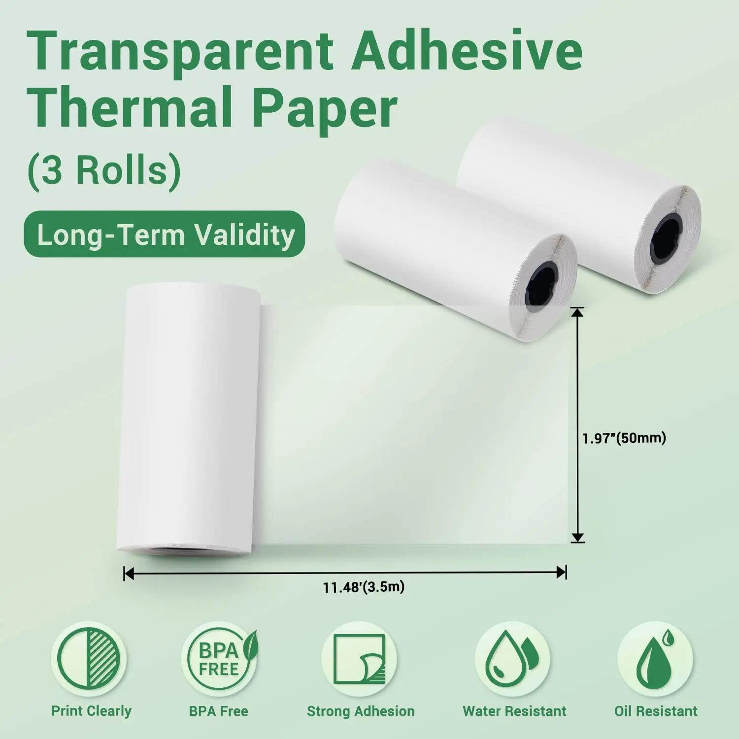 Термобумага Phomemo 50 мм, 3 рулона