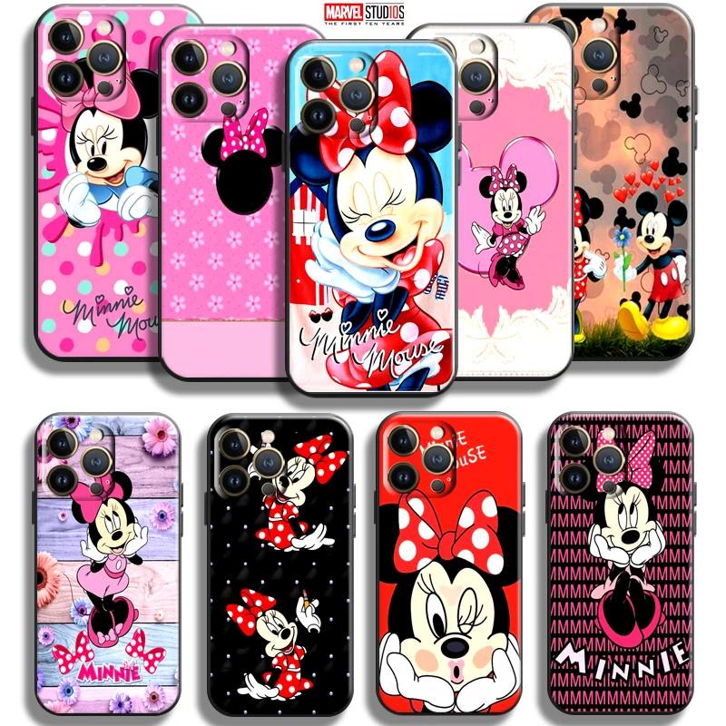 

Cute Cartoon Minnie Mouse For Apple iPhone 13 12 11 Pro Mini X XR XS Max SE 6 6S 7 8 Plus Phone Case Carcasa Silicone Cover