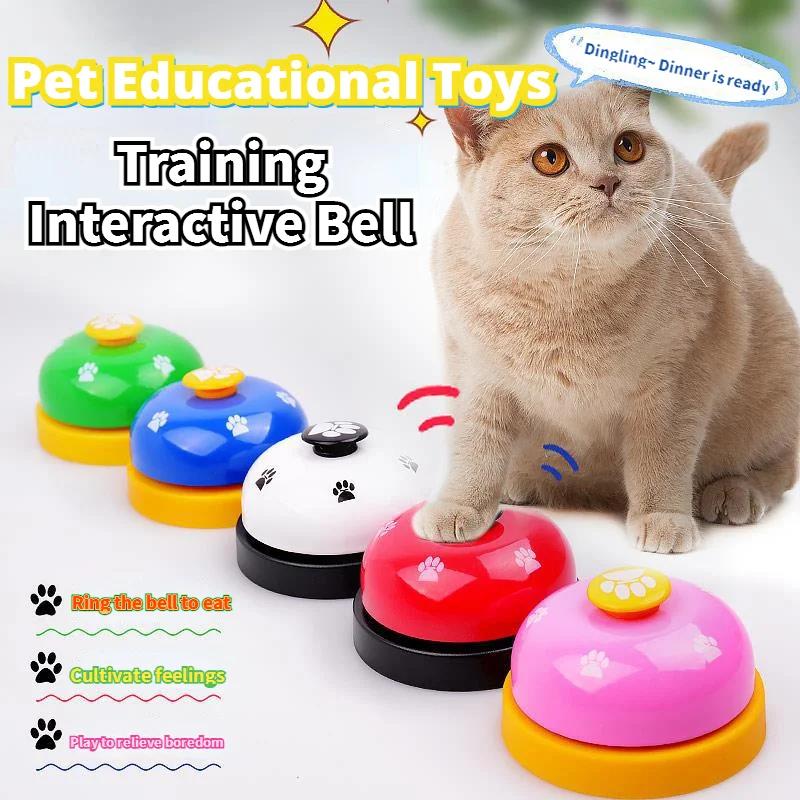 

Pet Toys Bell for Dogs Cat Training Interactive Toy Called Dinner Small Bells Footprint Ring Trainer Feeding Reminder for Teddy