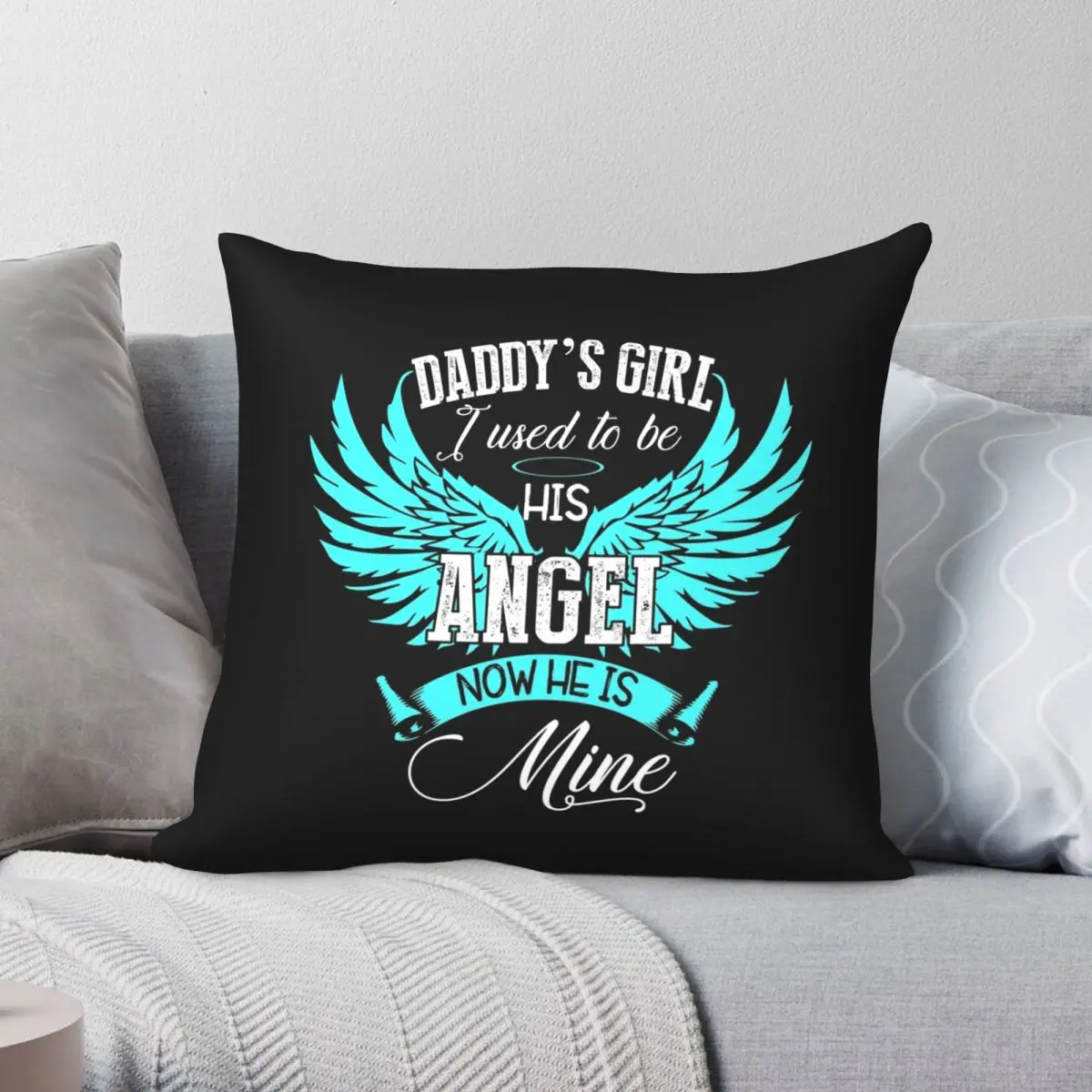 

Квадратная наволочка для папы и девушки, из полиэстера и льна, с принтом, на молнии, декоративная лампа размером 18 дюймов