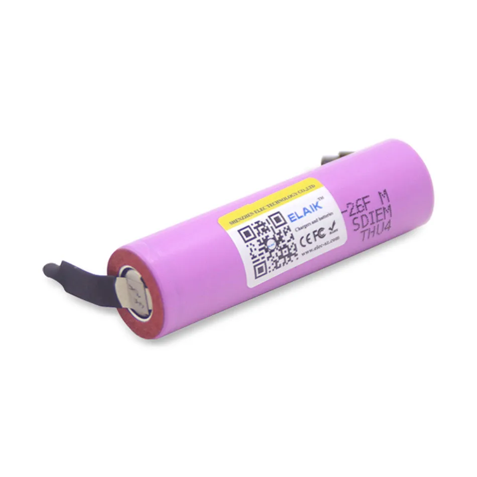 4 шт. Elaik icr1865026fm 18650 2600 мАч 3,6 В battrey mobile power, taschen-лампа, комплект аудиоаккумуляторов diy никелевый Блатт
