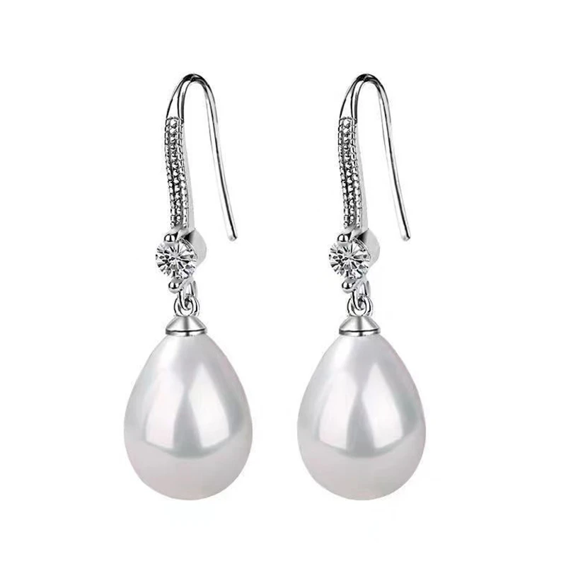 

PTQASP Simple Elegant Water Drop Imitation Pearl Dangle Earrings for Women Engagement Wedding Party Fashion Jewelry Earrings