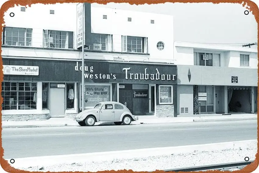Doug Westons Troubdour Los ngeles Retro Tn Sgn Durble Wll rt Decor Metl Home Vntge Спальня Decorton 8x12 nch