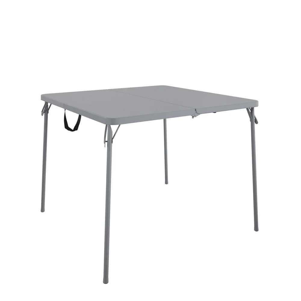 

XL 38.5" Fold-in-Half Card Table w/ Handle, Gray, Indoor & Outdoor, Portable, Wheelchair Accessible,