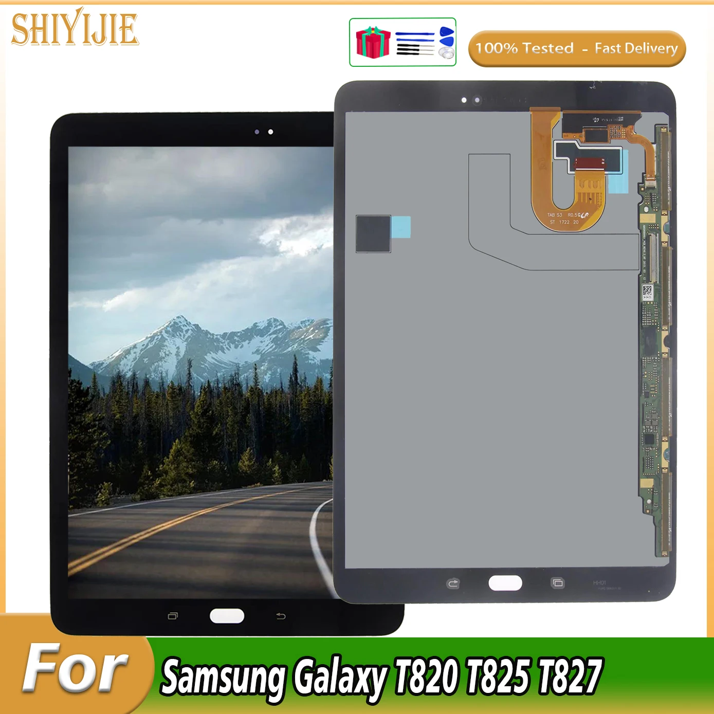 

New 100% Tested For Samsung GALAXY Tab S3 9.7 T820 T825 T827 LCD Display Touch Screen Digitizer Sensors Full Assembly Panel