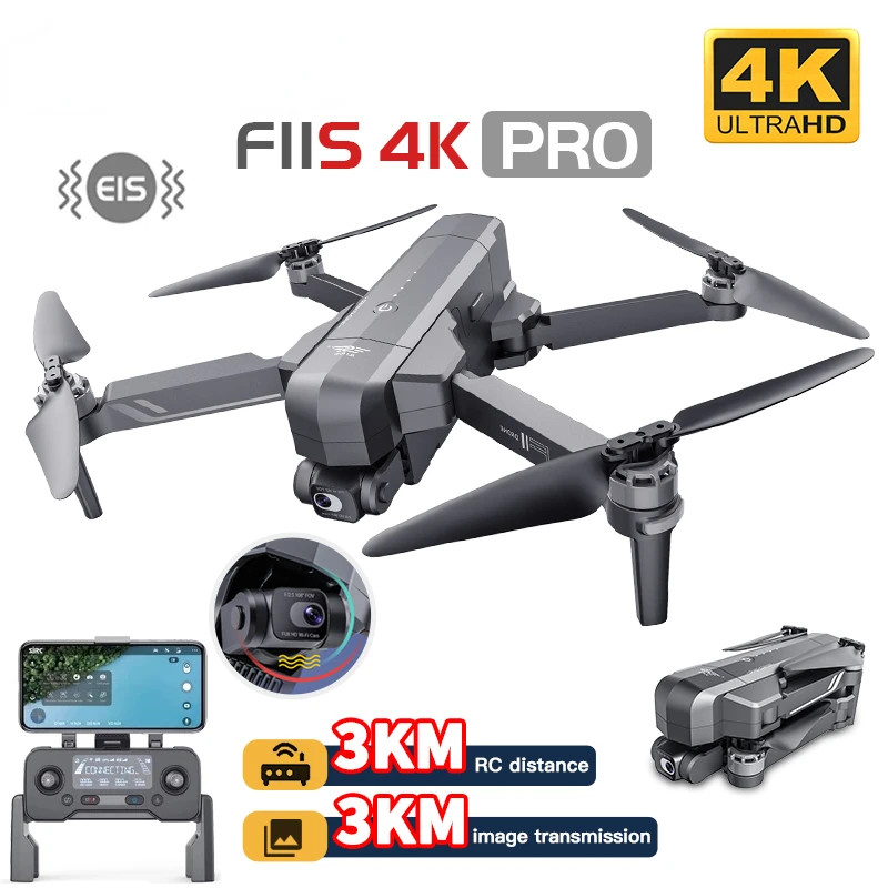 

F11 / F11S 4K Pro Drone With Camera 3KM WIFI GPS EIS 2-axis Anti-Shake Gimbal FPV Brushless Quadcopter Professional RC Dron