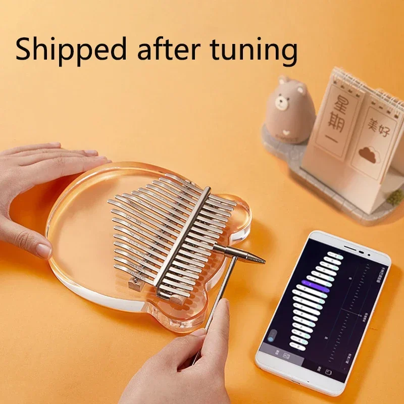 Прозрачная акриловая Kalimba 17 дюймов 21 клавиша Хроматическая Kalimbas пианино для