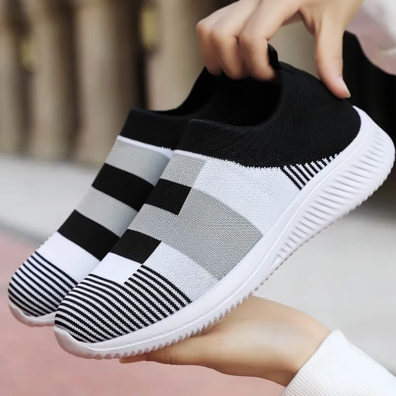 

Женские кроссовки без шнуровки, повседневная обувь для улицы, на плоской подошве, 2023