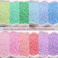 super excellent high gloss solid color glass rice beads pearl diy handmade beads bead embroidery crafts accessories etc