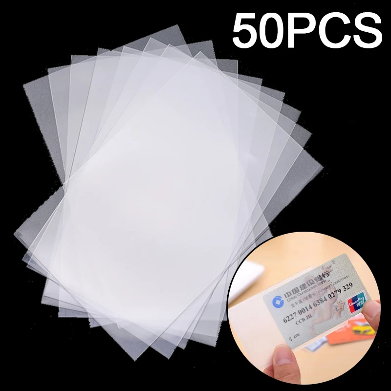 

50 шт., прозрачные защитные чехлы для кредитных карт