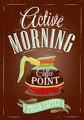 

Vintage Tin Signage Fresh Coffee American Dinner Funny Man Cave Bar Garage Tin Metal Sign Hanging Farmhouse Wall Decor 12x8 Inch