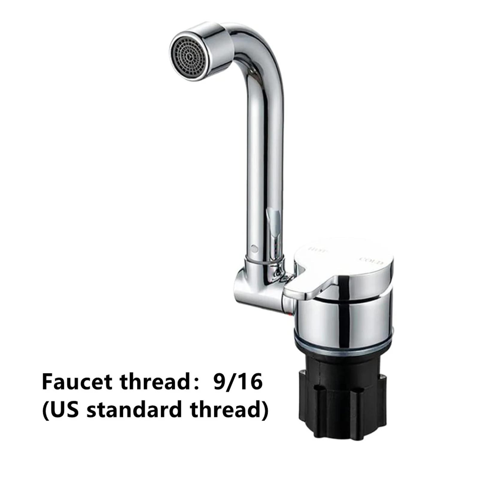 

RV Washbasin Yacht 360 Degree Rotation Accessories Boat Hot Cold Water Easy Install Durable Single Handle Camping Folding Faucet