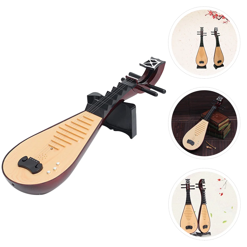 

Chinese Lute Simulation Pipa Traditional National Stringed Instrument Chinese Guitar Model Decor for Home Dancing Random Style