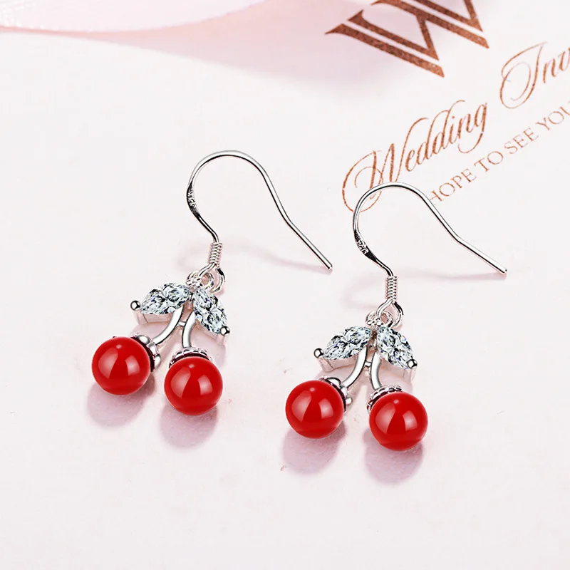 

DIWENFU Genuine 925 Sterling Silver Freshwater Pearl Earring for Women Aros Mujer Oreja Silver 925 Jewelry Red Topaz Gemstone