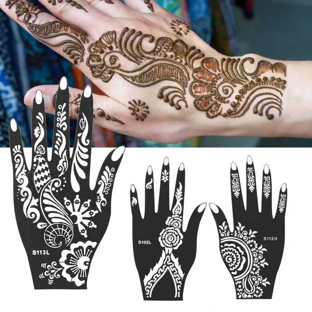 

Women India Henna Temporary Tattoo Stencil Kit Man Hand Body Art Decal Decor
