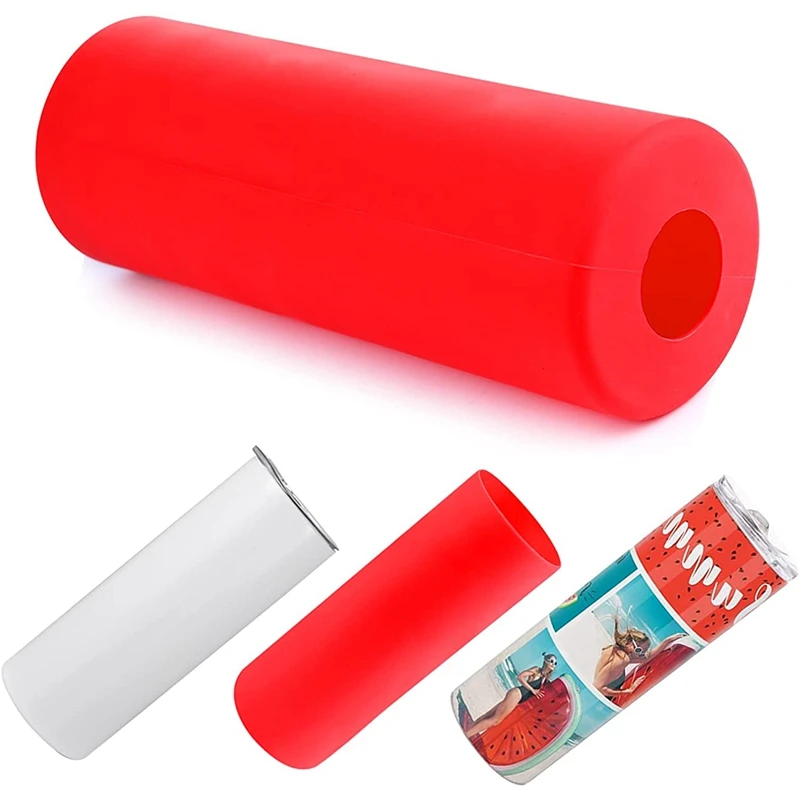 

Seamless Silicone Sleeve for Sublimation 20Oz&15Oz Skinny Tumblers Reusable Silicone Tumbler Wrap for Full Wrap Tumbler