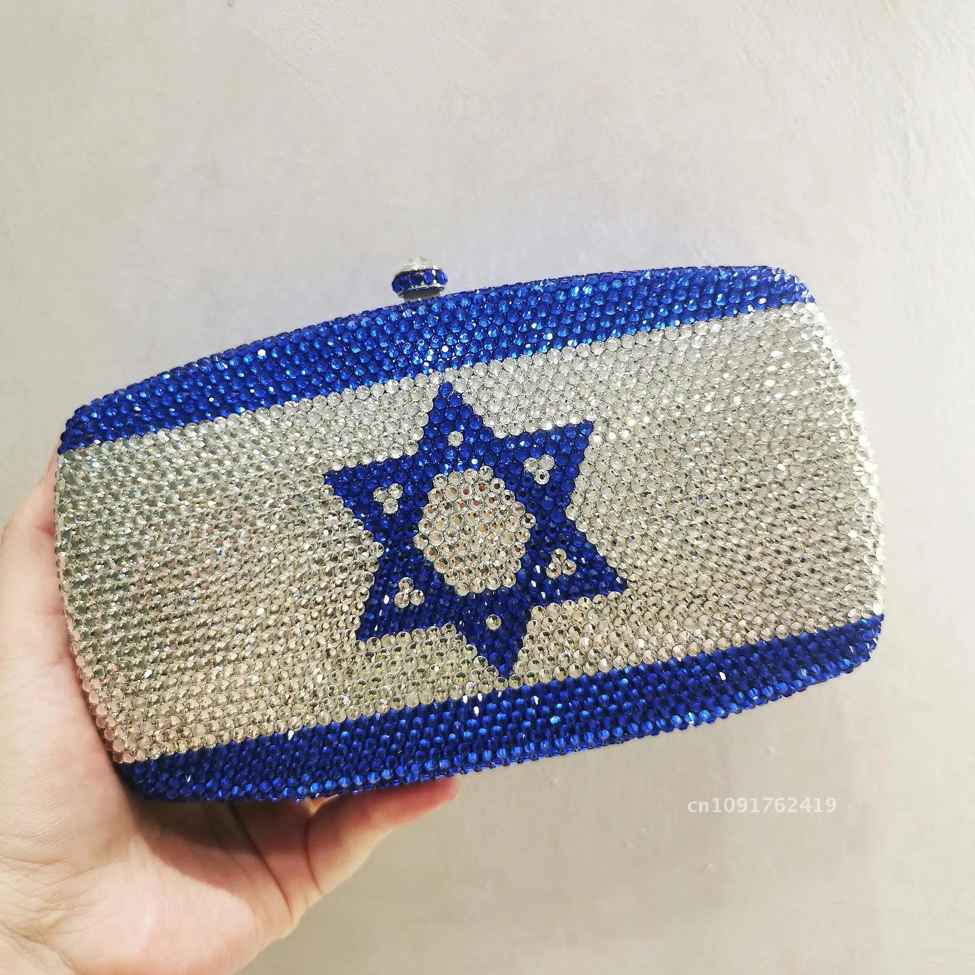 XIYUAN индивидуальные роскошные кристаллы с дизайном флага Израиля вечерняя сумка