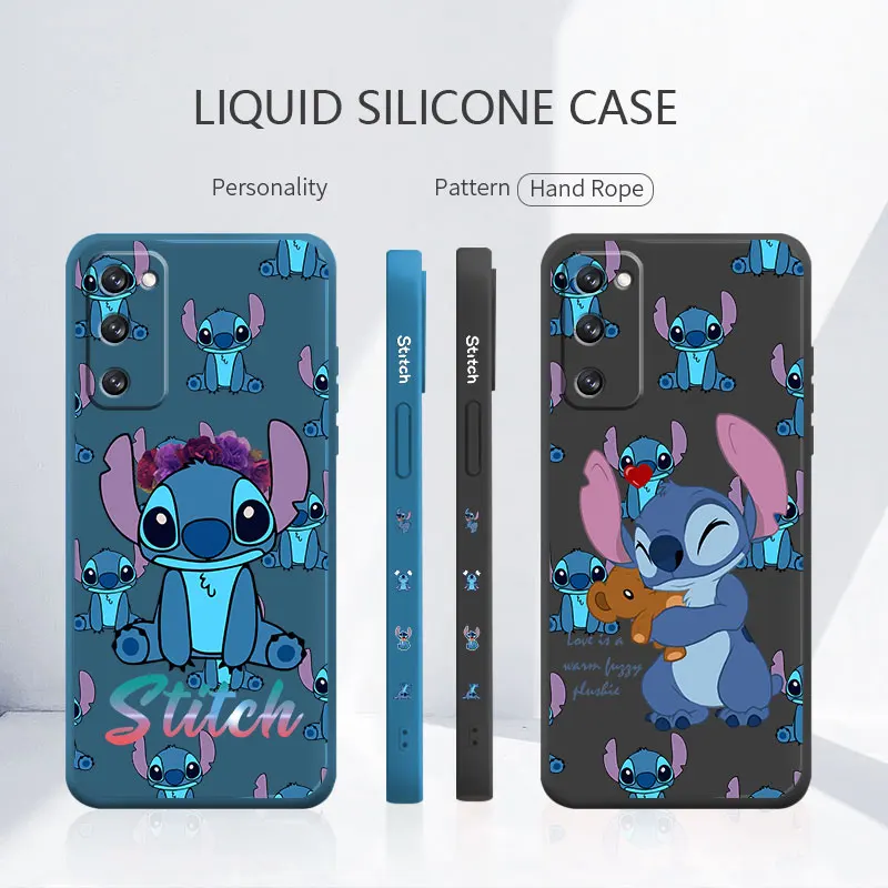 

Luxury Liquid Candy Color Case For Samsung Galaxy S22 S21 S20 Ultra FE S10 S9 S8 Plus S10e Note 20 10 Lite Fundas Stitch Pets