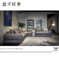 modern italian luxury living room minimalist down multi corner fabric sofa furniture set