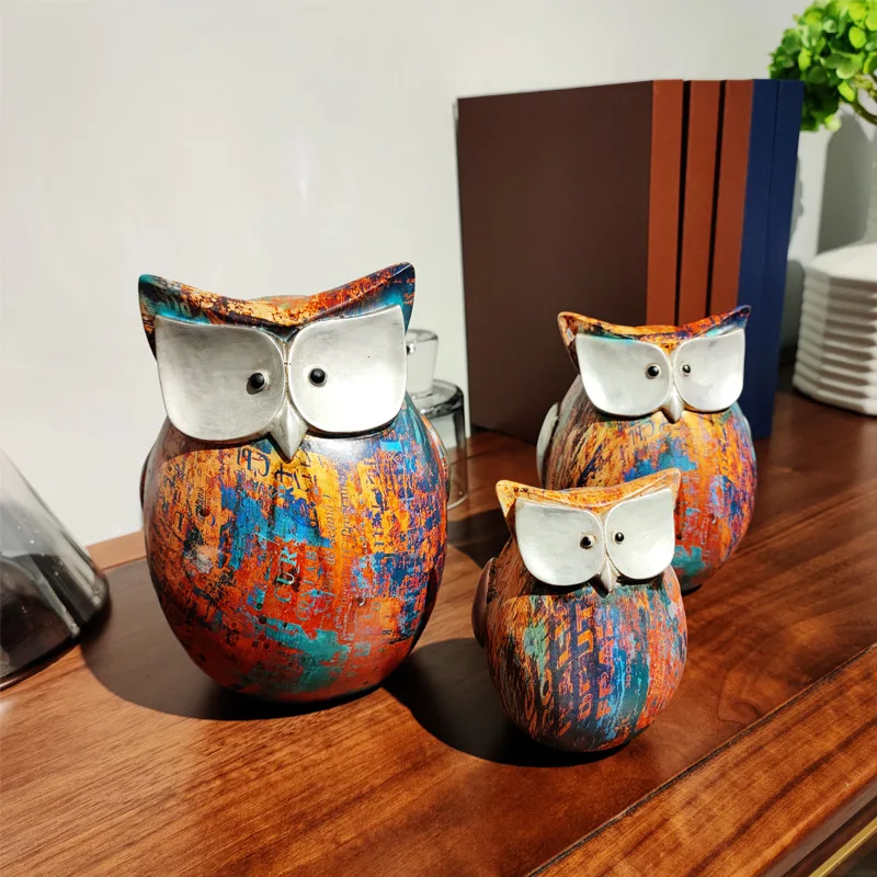

Modern Owl Colorful Resin Decoration Crafts Home Decoration Living Room Decoration Entrance Wine Cabinet Decoration