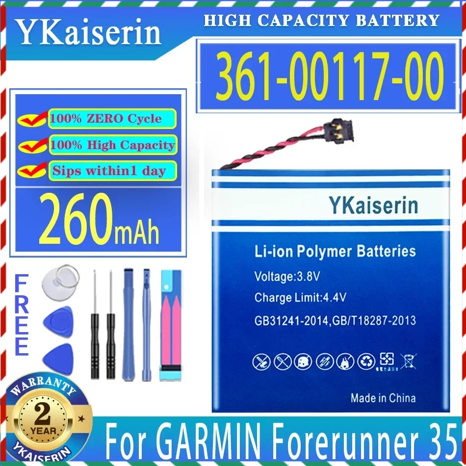 Сменный аккумулятор YKaiserin 260 мАч 361-00117-00 ( 401920 ) Для умных часов GARMIN Forerunner 35 Approach S40