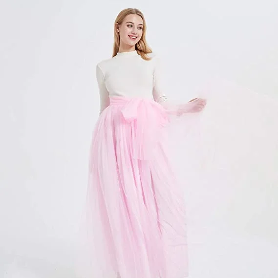 Сетчатая юбка-макси для женщин Длинные Пышные фатиновые юбки свадебной