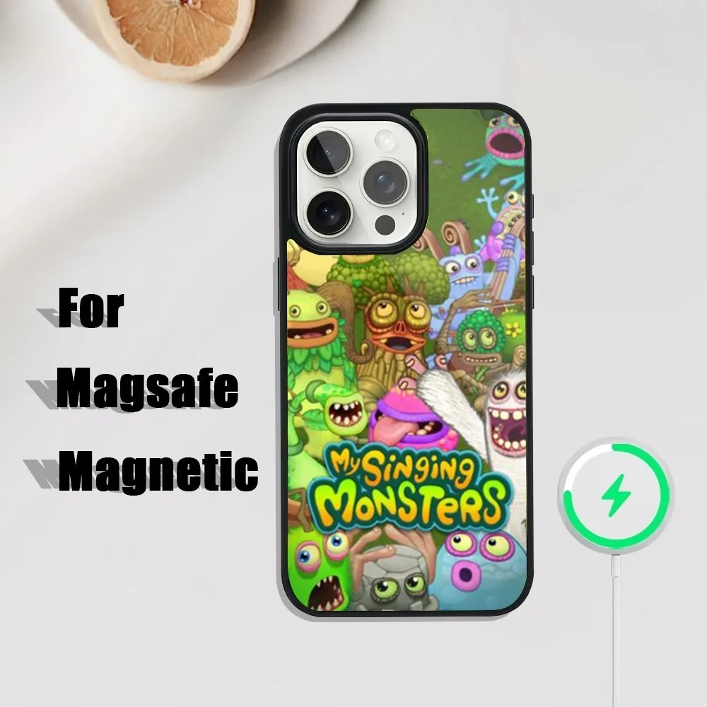 My Singing M-Monsters Phone Case For iPhone 16 15 14 13 12 11 Plus Pro Max Mini Magsafe Magnetic Wireless Charging