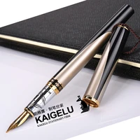 kaigelu 220 classic fountain rollerball pen with smooth refill gray barrel golden clip writing fashion business gift for student