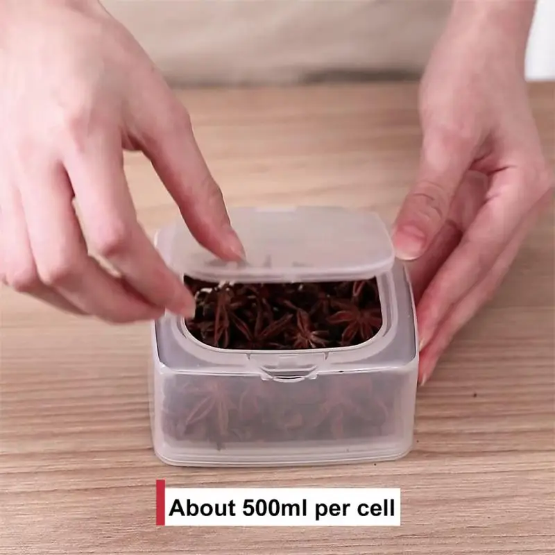 

Dust-proof Food Storage Containers Spices Sub-package Storage Tank Saving Space Plastic Storage Box Single/double Moisture-proof