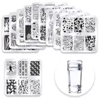 6*6 см квадратные шаблоны для дизайна ногтей штамповочные пластины дизайн Цветочный пейзаж различные шаблоны для печати шаблоны для изображения