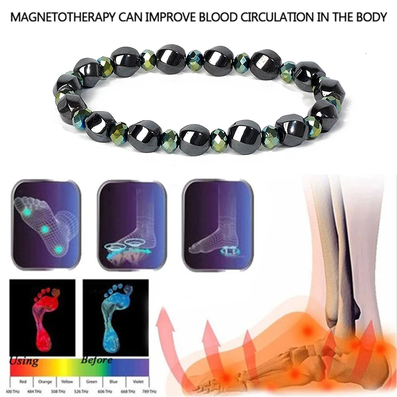 

Weight Loss Hematite Bracelets Men No Magnetic Therapy Slimming Jewelry Health Care Magnetic Stretch Beaded Bracelets Women Gift
