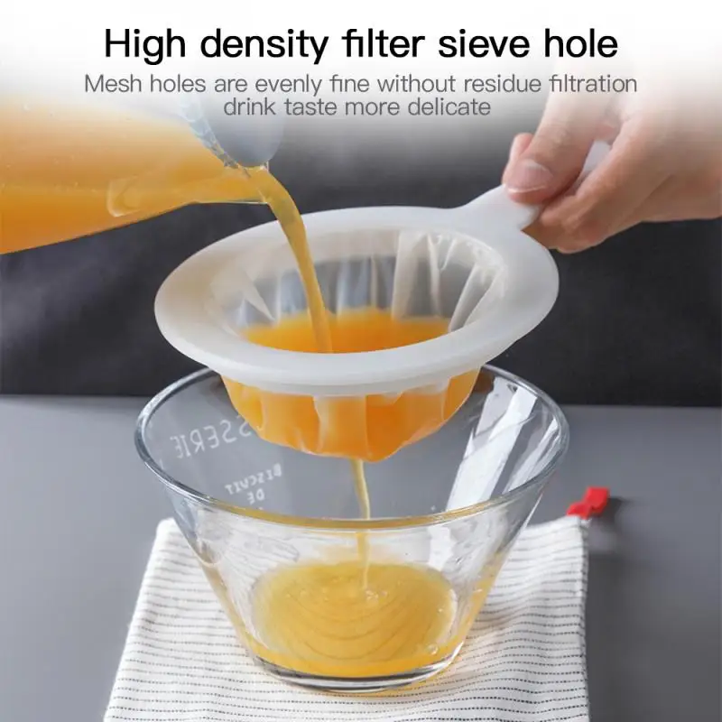 

100/200/400 Mesh Reusable Nylon Ultra Fine Filter Mesh Strainer Spoon Sieve Soy Milk Juice Coffee Food Filter Kitchen Colander
