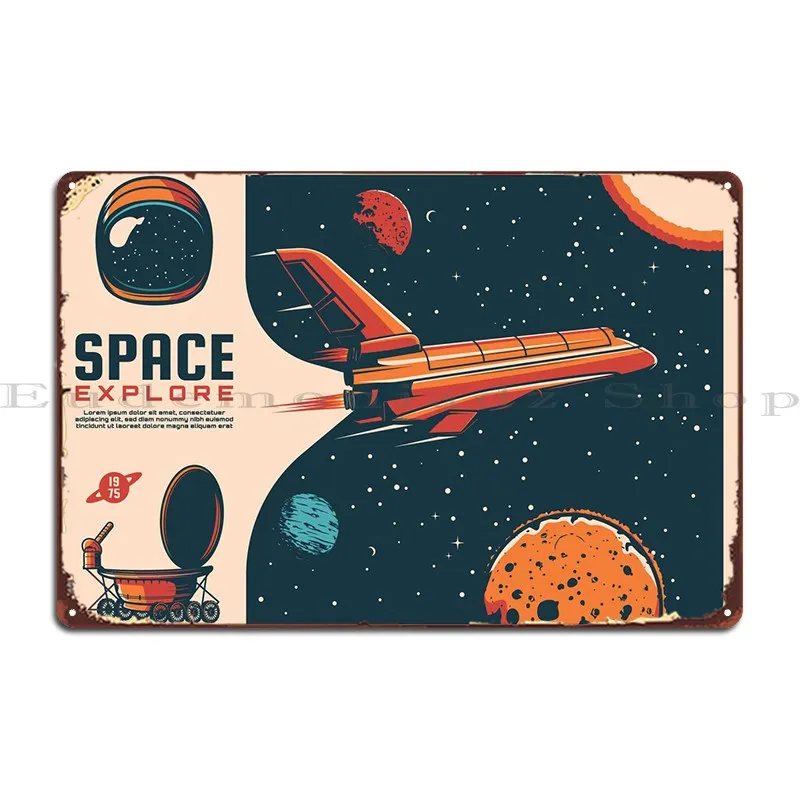 

Space Travel Metal Plaque PaintingGarage Designing Decoration Printing Tin Sign Poster