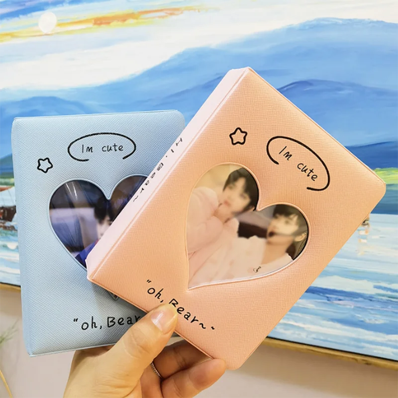 

64 Pockets Photo Album 3 Inch Cartoon Hollow Heart Love Kpop Card Photocard Holder Polaroid Album Picture Storage Collect Book