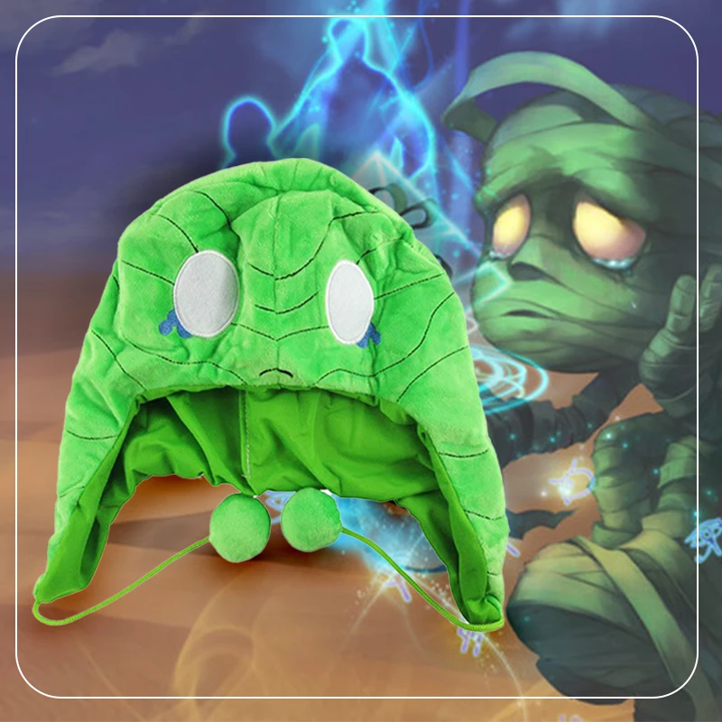 Шапка для косплея Amumu зеленая плюшевая шапка головной убор Хэллоуина карнавала
