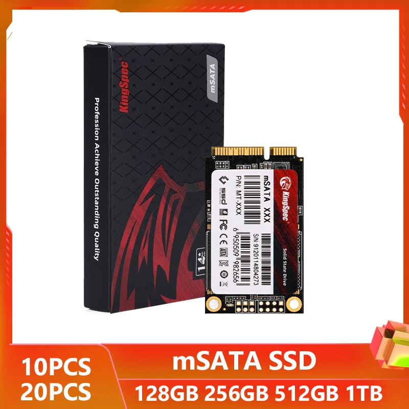 KingSpec 10PCS mSATA SSD 128gb 256gb 512GB mSATA SSD 1TB HDD For Desktop 3x5cm Internal Solid State Hard Drive for Hp Laptop