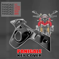 for ducati 899 959 1199 1299 panigale v2 motorcycle carbon fiber ignition key case fairing cover cowling panel guard protector