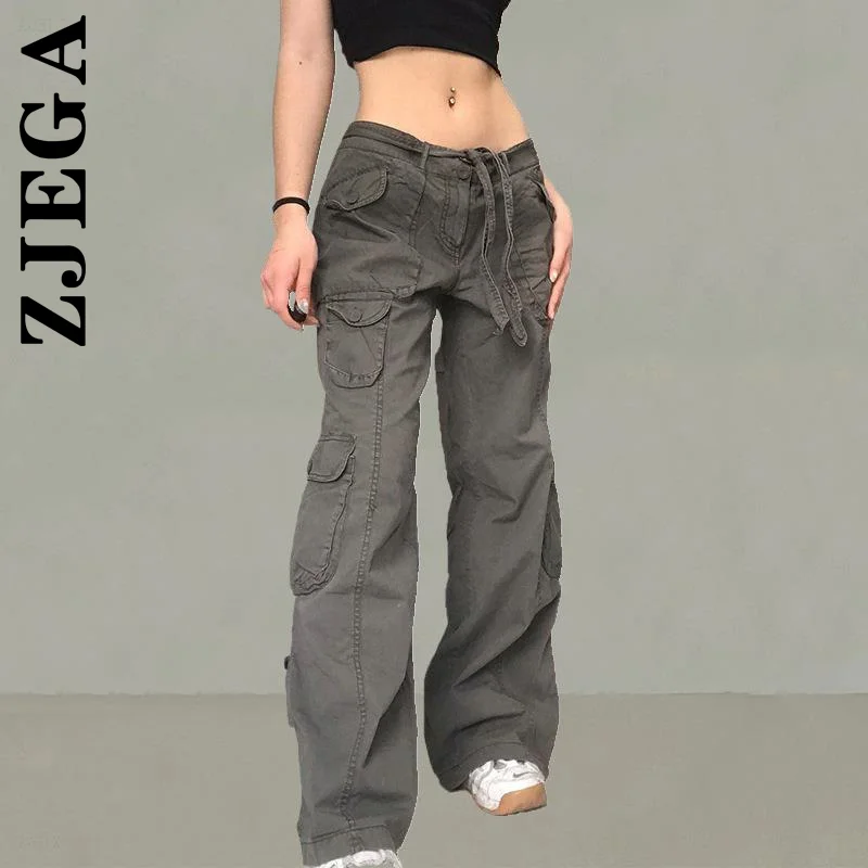 

Брюки-карго женские эластичные, Y2k, в стиле Харадзюку