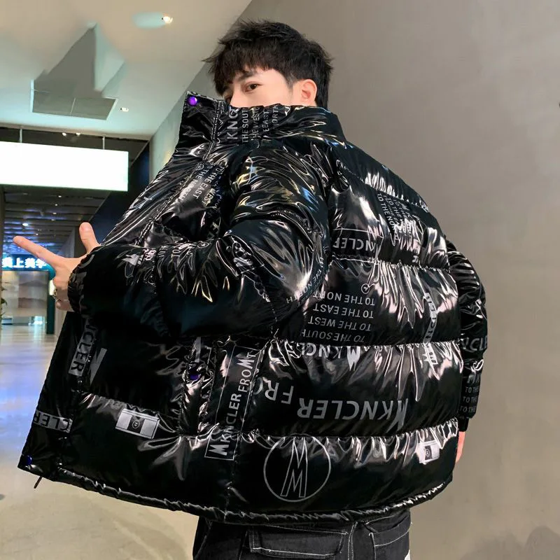 Warm cotton coat coat men's 2023 new trend silk down cotton coat men's coat thick warm cotton coat men winter cotton-padded jack