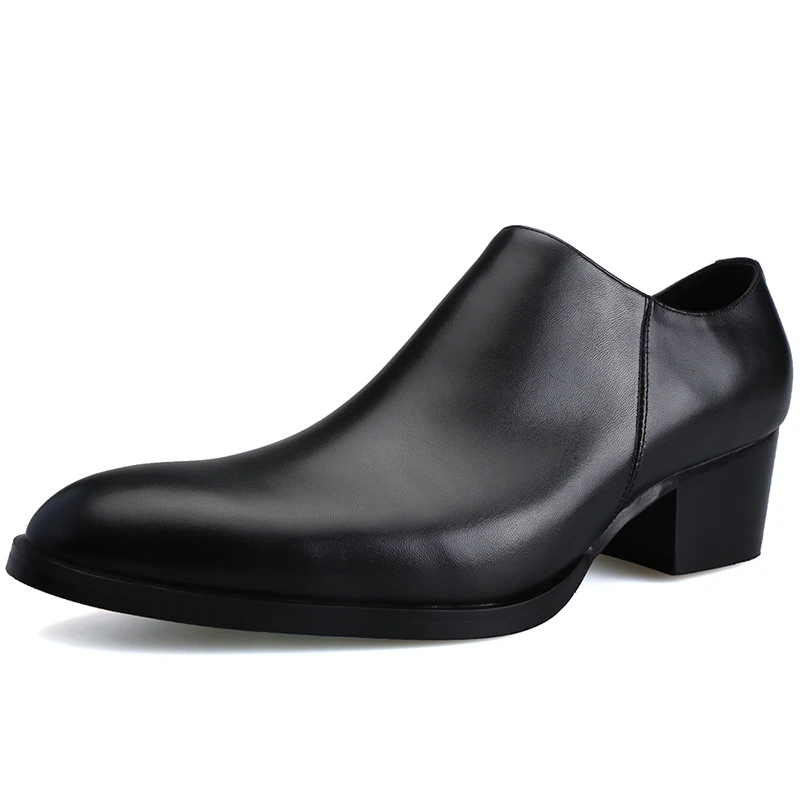 

Recommend !! Men's Elegant Heels Full Grain Leather Luxury Heighten Wedding Shoes Businessman Pointed Toe Formal Dress Oxfords