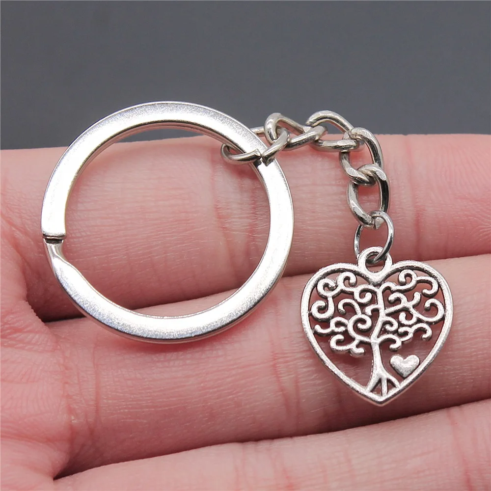 

Сувениры, подарок, дропшиппинг, античный серебряный цвет, 17x18 мм, подвеска в виде сердца, дерева, брелок