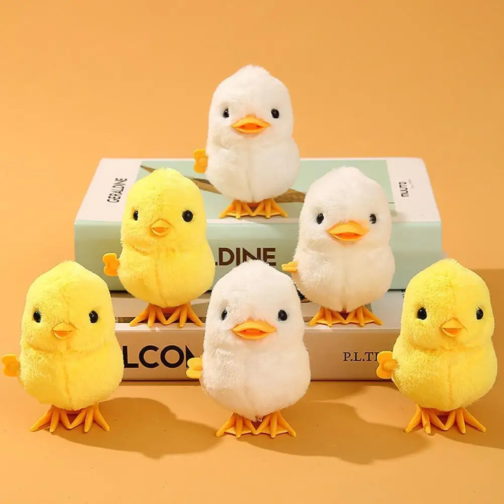 

Chick Clockwork Doll Toy Vivid Plush Toy Bright Color Cute Simulation Animal Plush Chick Duck Jumping Toy For Kid Birthday A8M8