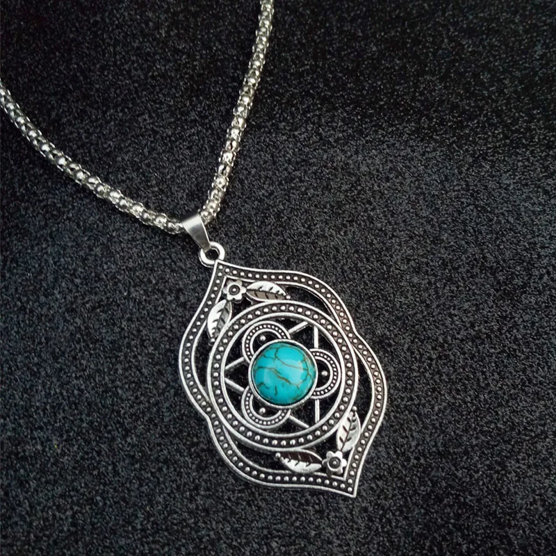 Бирюзовые Ювелирные наборы в национальном ретро стиле кулон серьги браслет