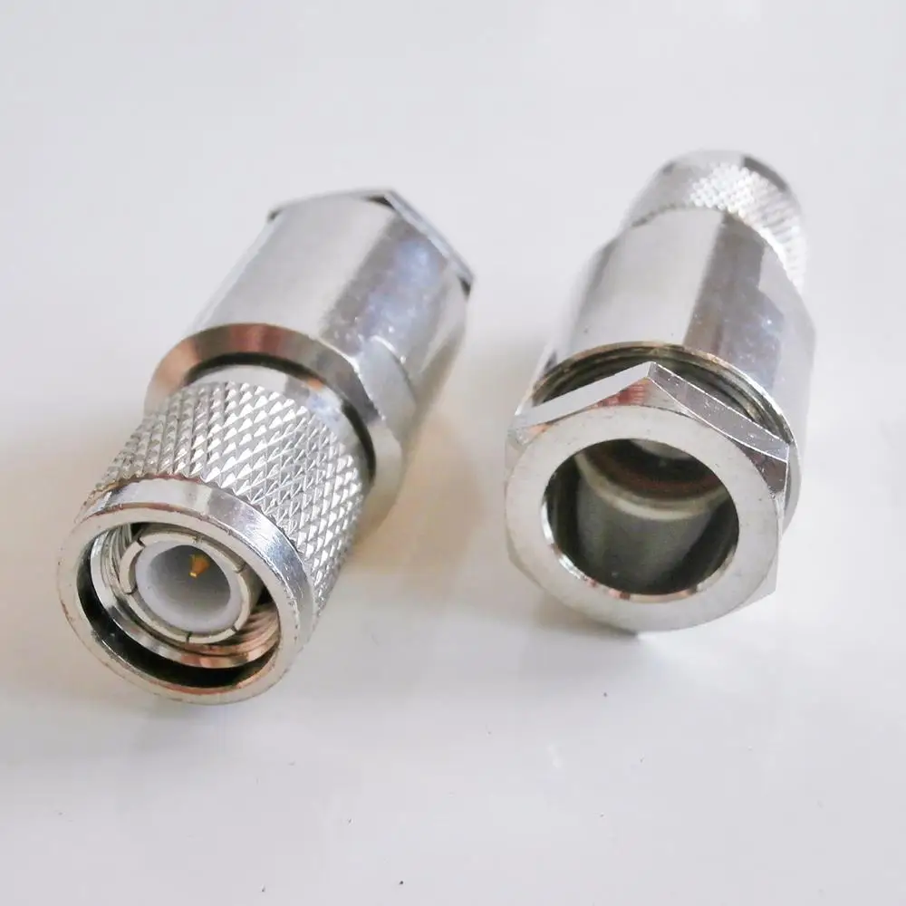 

RF Connector TNC Male plug Clamp Solder For LMR400 RG8 RG213 RG214 RG165 7D-FB Cable Straight Nickel Plated Brass Adapters
