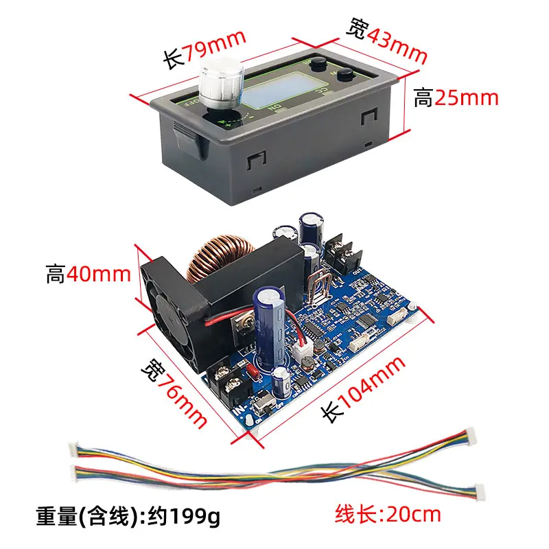 Понижающий Регулируемый Модуль питания Wz5012l 50v12a 600 Вт Cnc амперметр напряжения