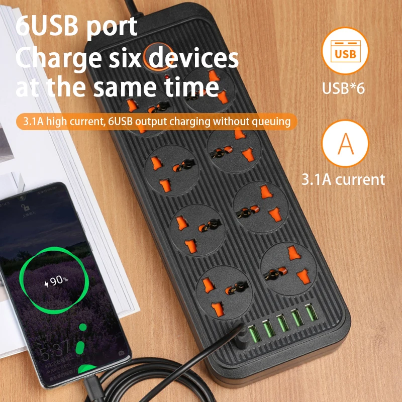 Сетевой удлинитель с 6 USB-портами а |