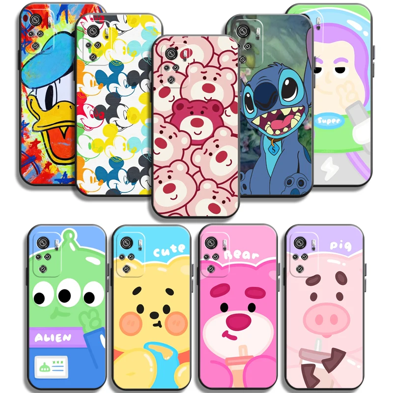 

2022 Disney Phone Cases For Xiaomi Redmi Note 10 10 Pro 10S 10 5G Back Cover Soft TPU Coque