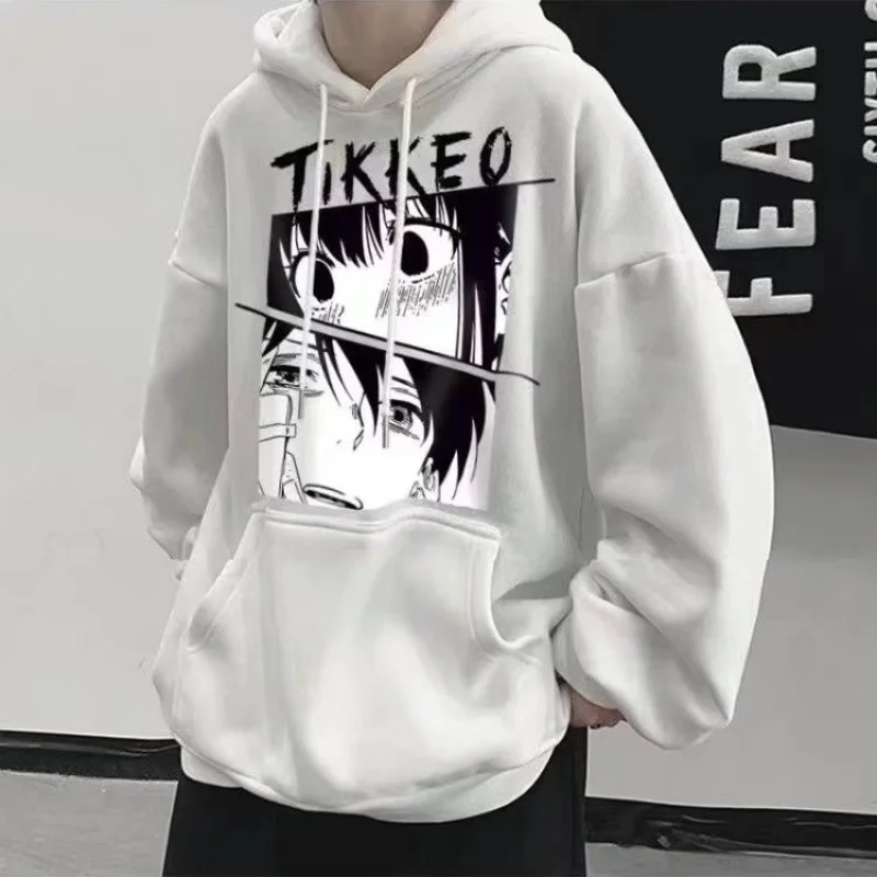 

M-8XL Men's Hoodie Jacket Oversized Korean Pullover Hooded Fashion Anime Print Sweater Men & Women Long Sleeve Sweatshirt