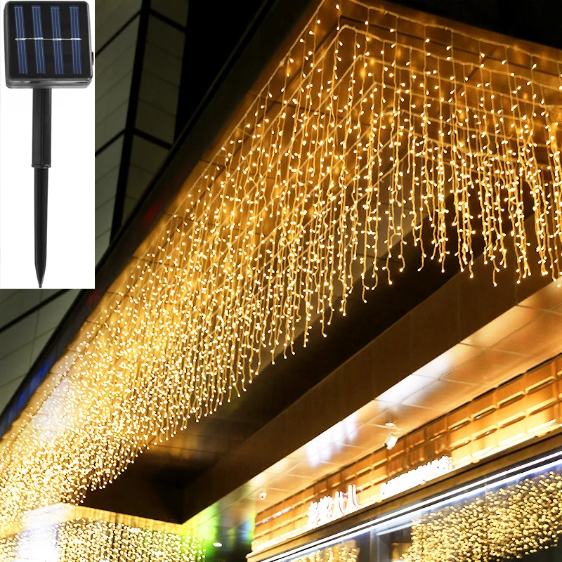 

Solar Lights 6m Width Droop 0.5m Christmas Solar Garland Light String for Garden Eaves House Outdoor Decoration